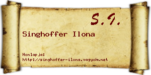 Singhoffer Ilona névjegykártya
